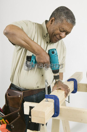 African American Man Doing Home Improvement, Canada, British Columbia