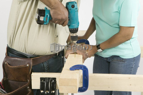 African American Couple Doing Home Improvement, Canada, British Columbia