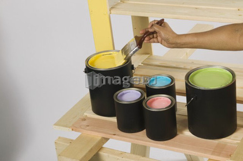African American Woman Doing Home Improvement Painting, Canada, British Columbia