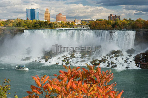 The American Falls looking towards Niagara Falls, New York, USA