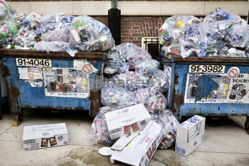 Garbage to be recycled, Toronto, Ontario, Canada