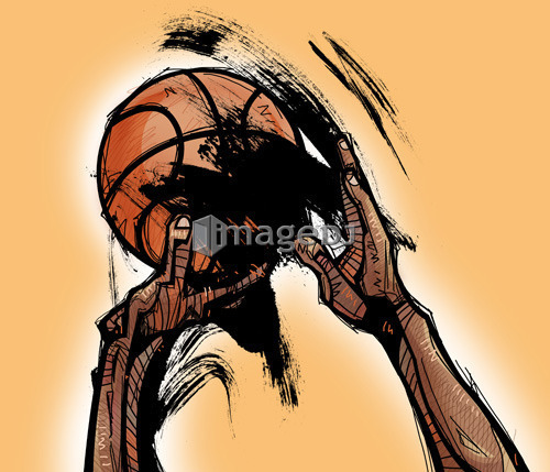 Person holding basketball