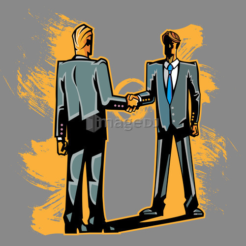 Two businessman shaking hands