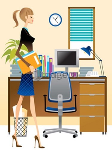 Profile of businesswoman carrying files at office