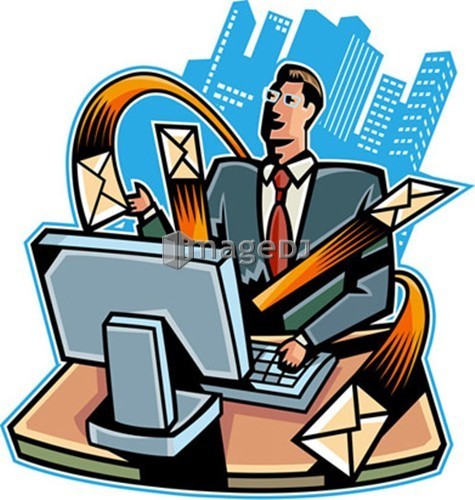 Businessman using computer