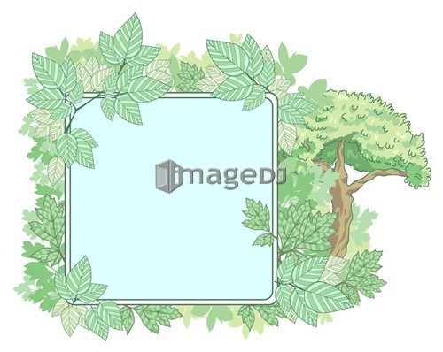 Green nature placard with leaves