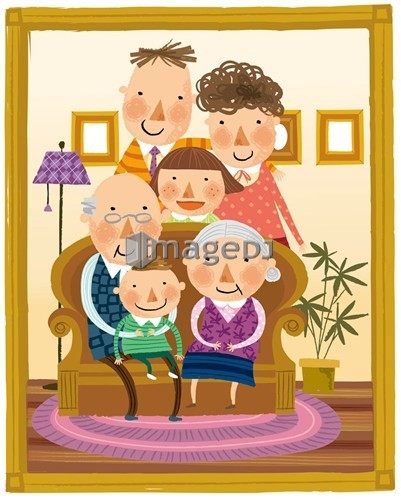 photo frame of portrait of large family