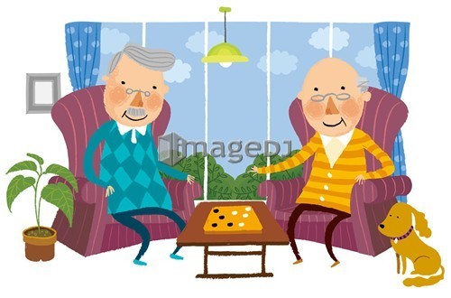 Two elderly Man playing Indoor game