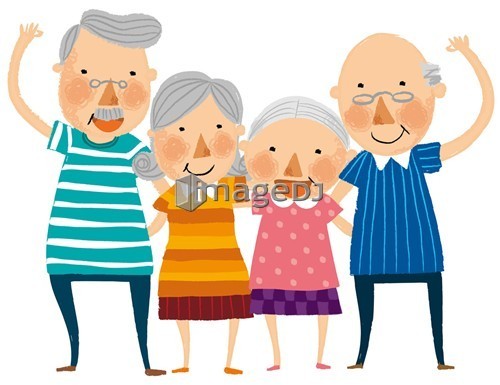 Group of elderly couple