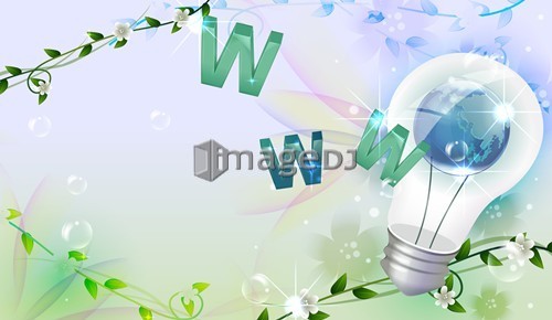 World wide web vector with globe and light bulb