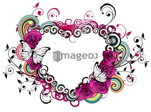 Heart shape with flora design