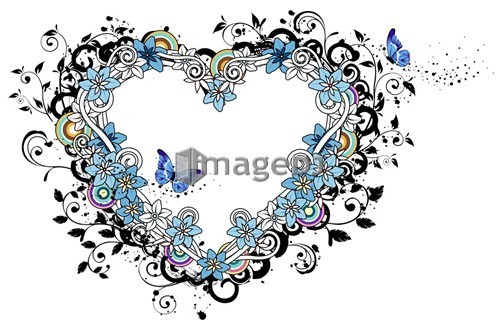 Heart shape with flora design