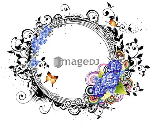 Oval Shape with flora elements