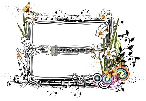 Two rectangular frame with snowdrop flowers