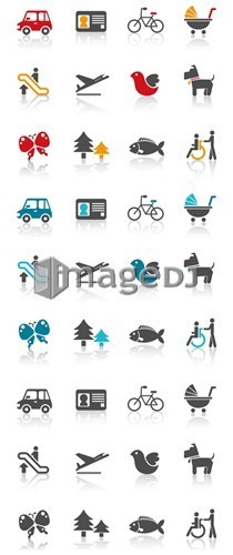 Mode of transportation set icon