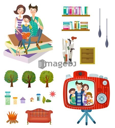 Family and home interior set