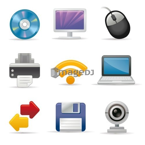 Input and output device icon set