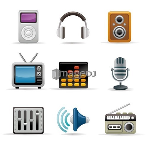 Electronic equipment icon set