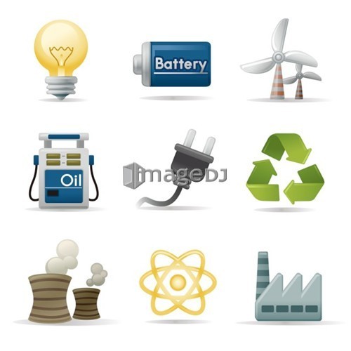 Power and energy icon set