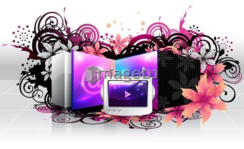 Television and email sign with flora design