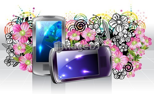 Mobile phone with flora design