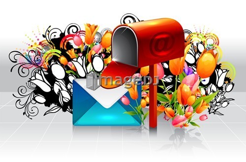 Post box with flora design