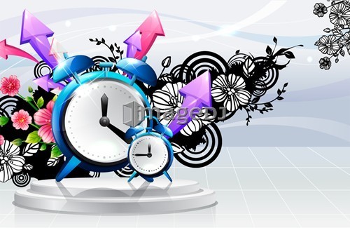 Alarm clock with flora design