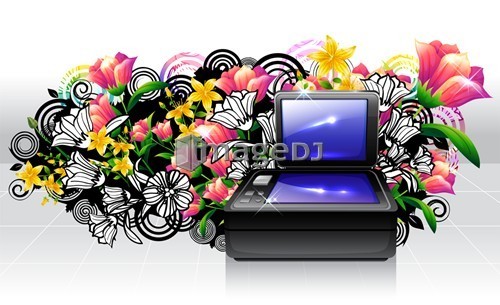 Flat Bed Scanner with flora design