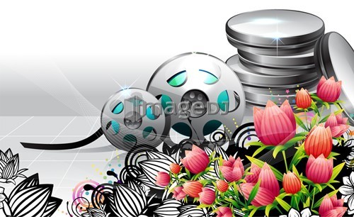 Film spools with flora design