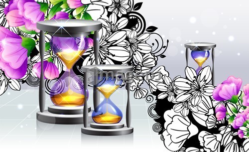 Hourglass with flora design