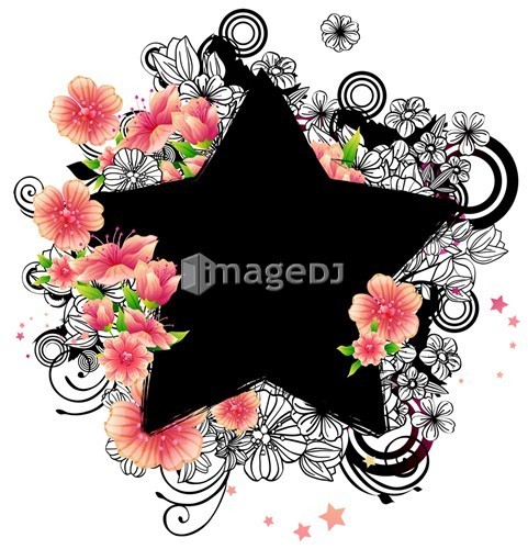 Star shape with flora design