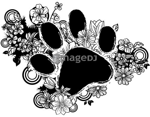 paws shape with flora design