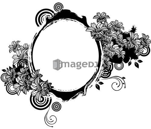 Oval Shape with flora design