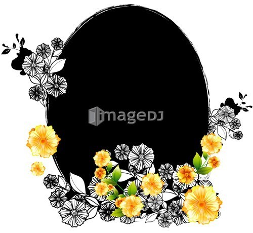 Oval Shape with flora design