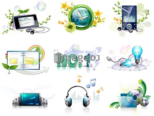 Electronics gadgets and web icon set