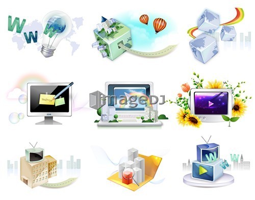 Electronics gadgets and web icon set