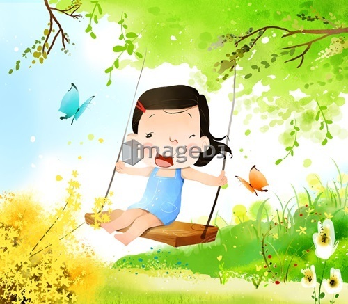 Girl on swing