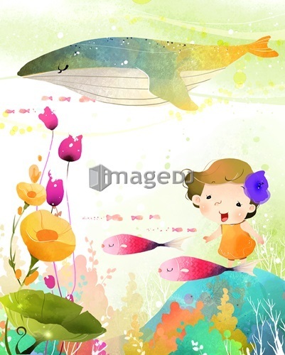 Portrait of Girl in Underwater