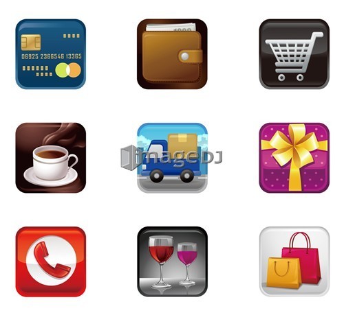 shopping icon set