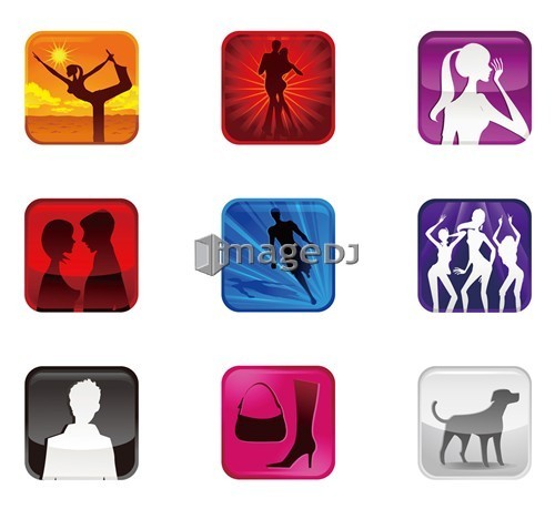 Human gesturing lifestyle icon set